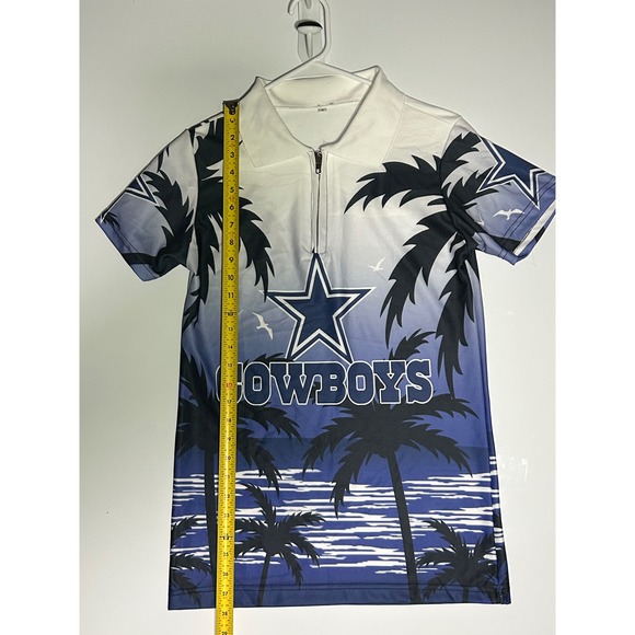 Dallas Cowboys Shirt Palm Tree Graphic Quarter Zip Short Sleeve Size S‎ - Picture 3 of 5